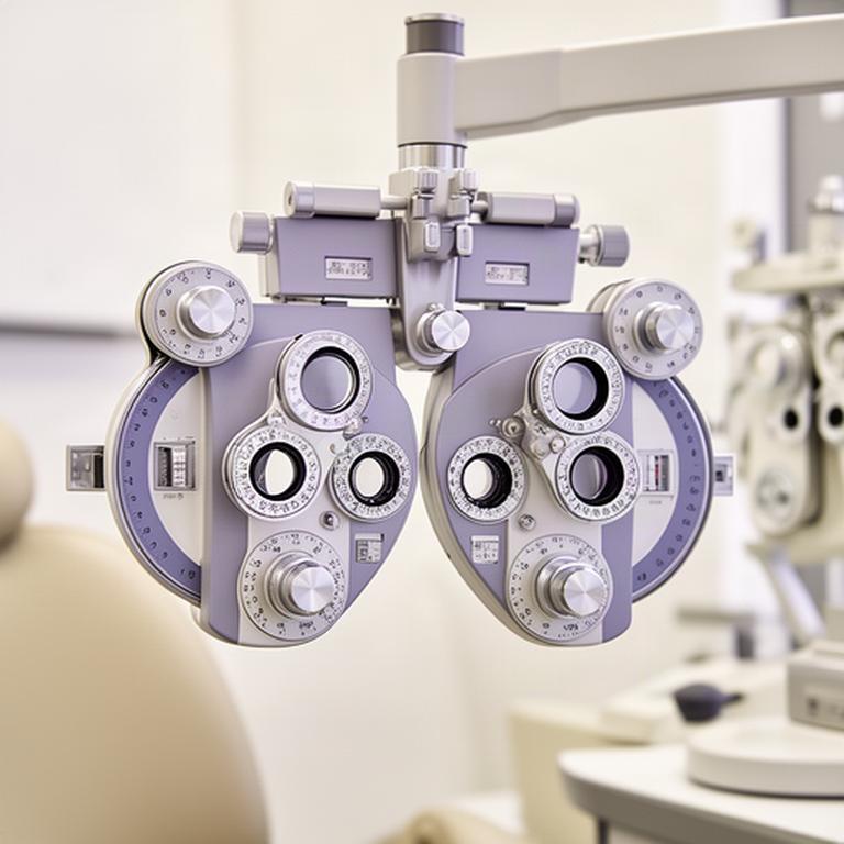 Sehtestgerät mit Messlinsen in einem modernen Optikstudio